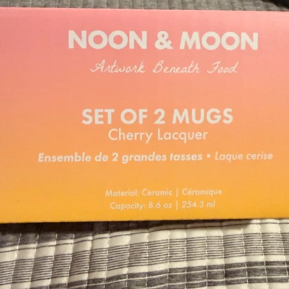 Noon and Moon are Striped Ceramic Mug Set - cherry lacquer - Picture 6 of 6